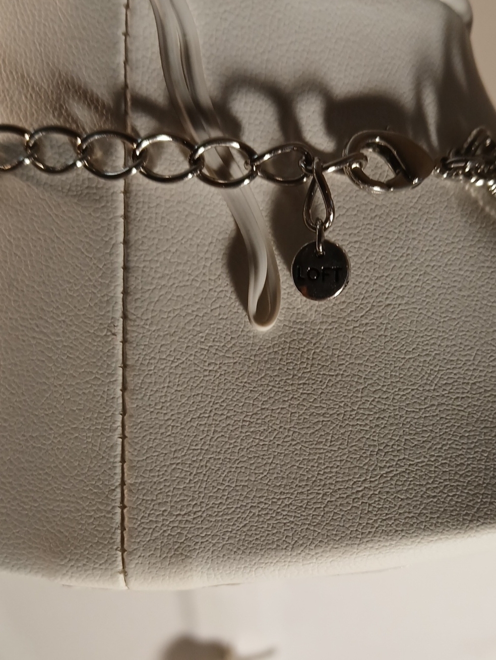 LOFT Silver-Tone Necklace with Turquoise & Cream Beads - Picture 3 of 4